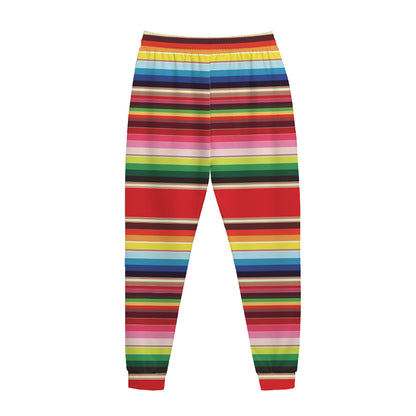 Ethnic Mexican Blanket Stripe Print Jogger Pants