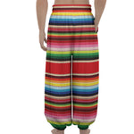 Ethnic Mexican Blanket Stripe Print Lantern Pants