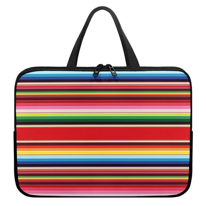 Ethnic Mexican Blanket Stripe Print Laptop Sleeve With Handle