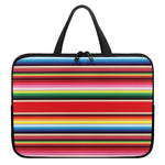 Ethnic Mexican Blanket Stripe Print Laptop Sleeve With Handle