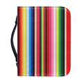 Ethnic Mexican Blanket Stripe Print Leather Bible Cover