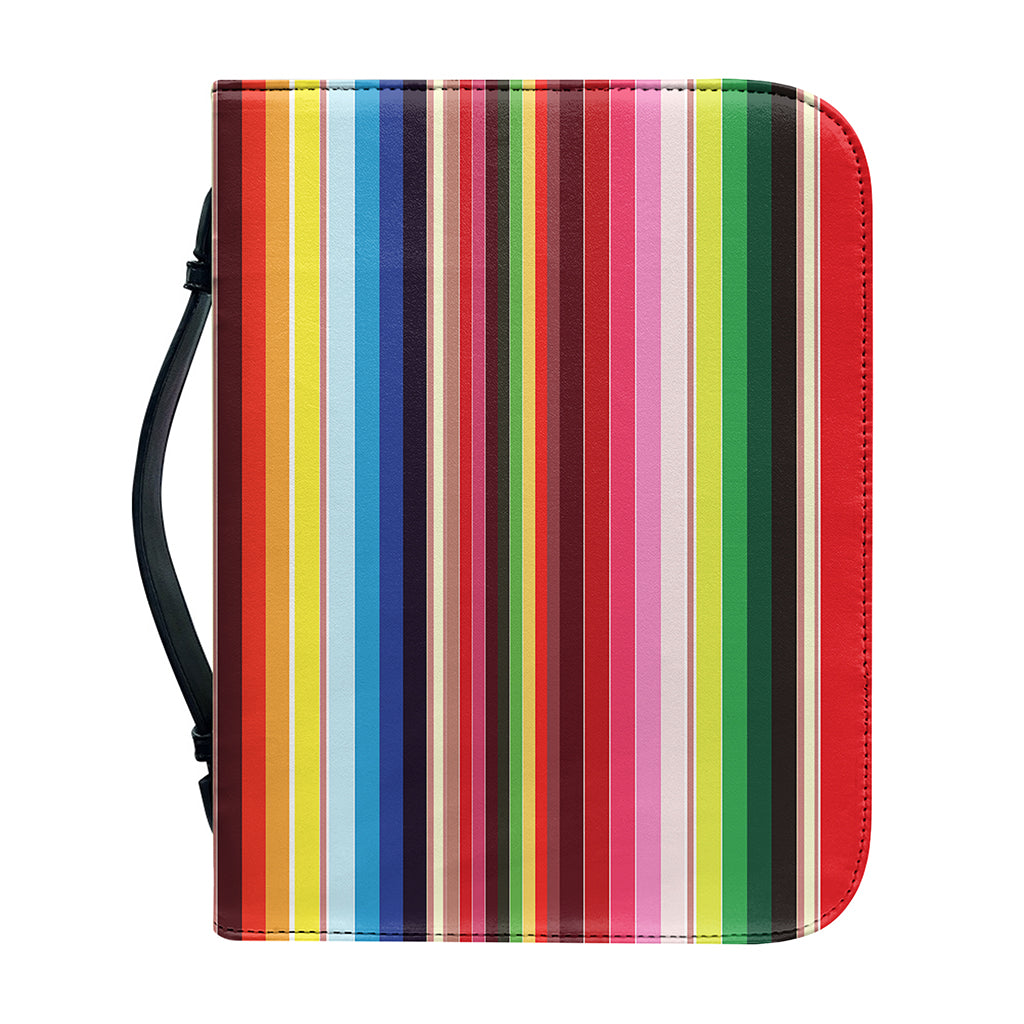 Ethnic Mexican Blanket Stripe Print Leather Bible Cover
