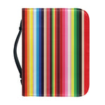 Ethnic Mexican Blanket Stripe Print Leather Bible Cover