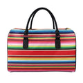 Ethnic Mexican Blanket Stripe Print Leather Duffel Bag