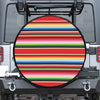 Ethnic Mexican Blanket Stripe Print Leather Spare Tire Cover