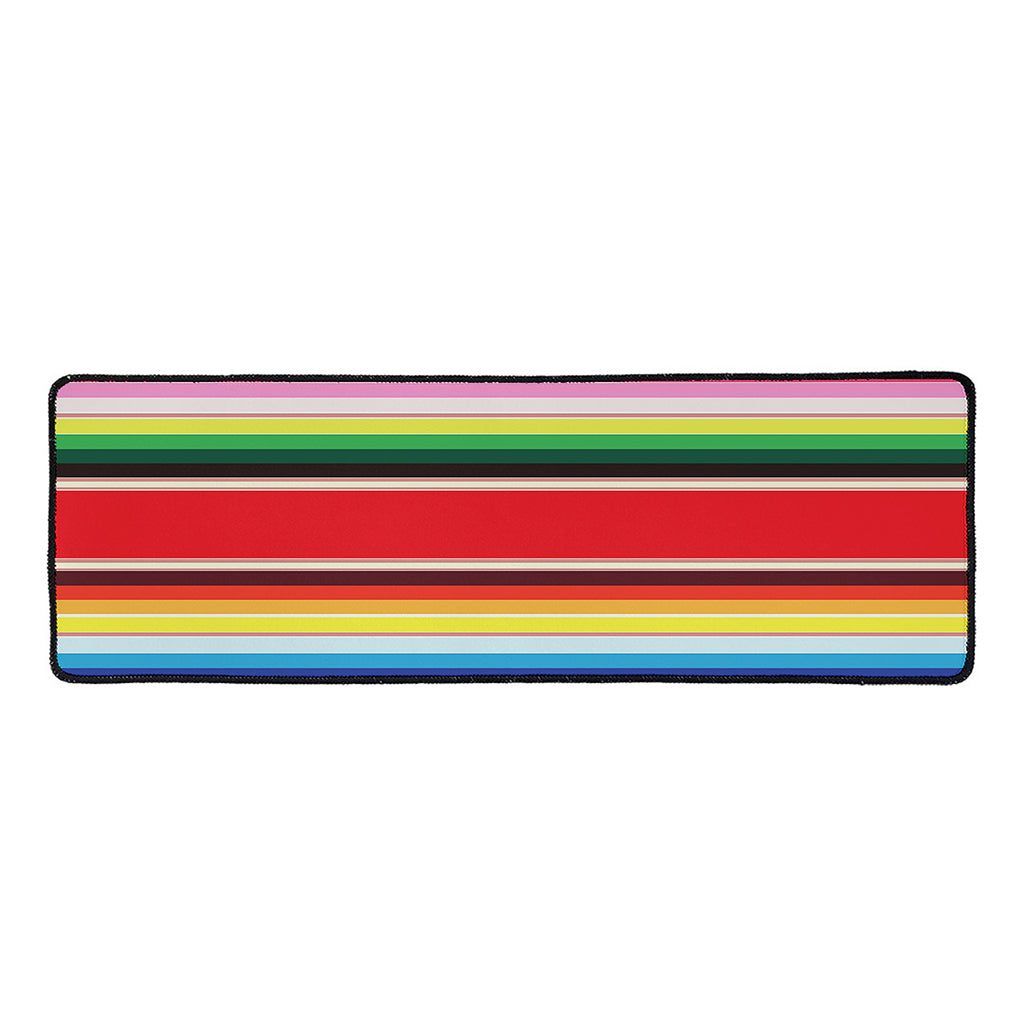 Ethnic Mexican Blanket Stripe Print Long Kitchen Mat
