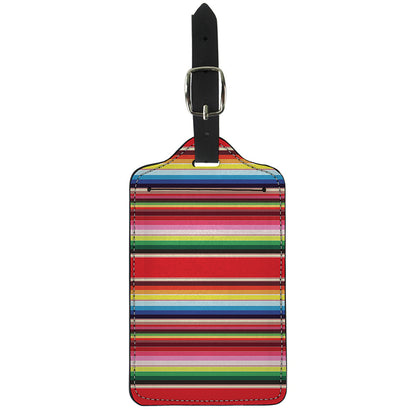 Ethnic Mexican Blanket Stripe Print Luggage Tag