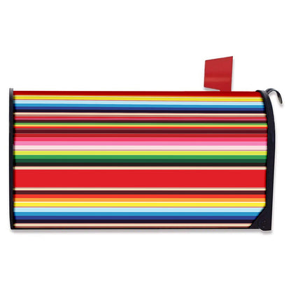Ethnic Mexican Blanket Stripe Print Mailbox Cover