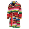 Ethnic Mexican Blanket Stripe Print Men's Bathrobe