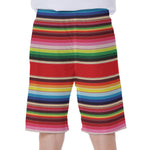 Ethnic Mexican Blanket Stripe Print Men's Beach Shorts