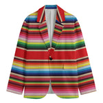 Ethnic Mexican Blanket Stripe Print Men's Blazer