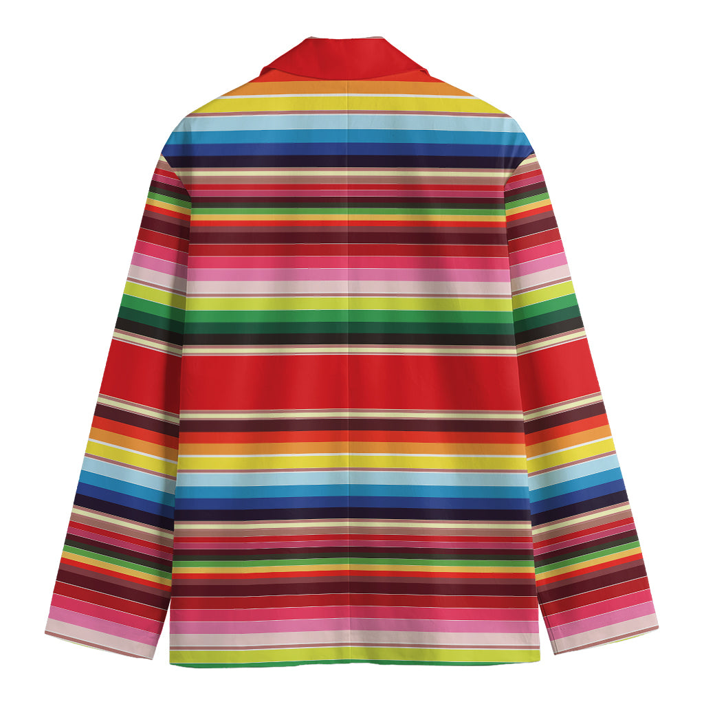 Ethnic Mexican Blanket Stripe Print Men's Blazer