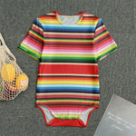 Ethnic Mexican Blanket Stripe Print Men's Bodysuit