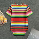 Ethnic Mexican Blanket Stripe Print Men's Bodysuit