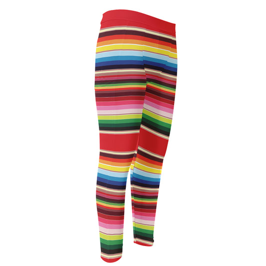 Ethnic Mexican Blanket Stripe Print Men's Compression Pants