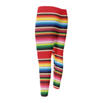 Ethnic Mexican Blanket Stripe Print Men's Compression Pants