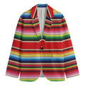 Ethnic Mexican Blanket Stripe Print Men's Cotton Blazer