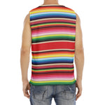 Ethnic Mexican Blanket Stripe Print Men's Fitness Tank Top