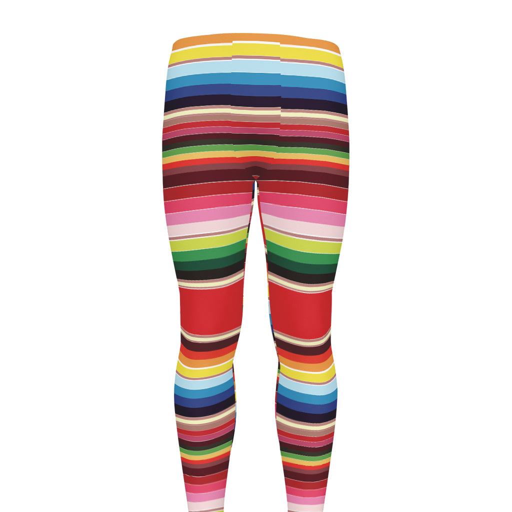 Ethnic Mexican Blanket Stripe Print Men's leggings