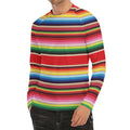 Ethnic Mexican Blanket Stripe Print Men's Long Sleeve Rash Guard