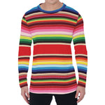 Ethnic Mexican Blanket Stripe Print Men's Long Sleeve T-Shirt