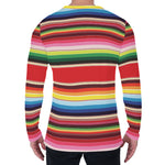 Ethnic Mexican Blanket Stripe Print Men's Long Sleeve T-Shirt