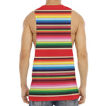 Ethnic Mexican Blanket Stripe Print Men's Muscle Tank Top