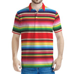 Ethnic Mexican Blanket Stripe Print Men's Polo Shirt