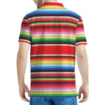 Ethnic Mexican Blanket Stripe Print Men's Polo Shirt