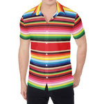 Ethnic Mexican Blanket Stripe Print Men's Shirt