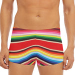 Ethnic Mexican Blanket Stripe Print Men's Short Boxer Briefs