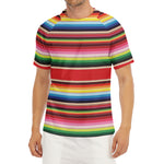 Ethnic Mexican Blanket Stripe Print Men's Short Sleeve Rash Guard
