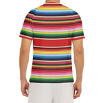 Ethnic Mexican Blanket Stripe Print Men's Short Sleeve Rash Guard
