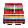Ethnic Mexican Blanket Stripe Print Men's Athletic Shorts