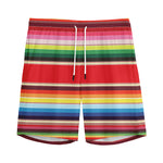 Ethnic Mexican Blanket Stripe Print Men's Sports Shorts