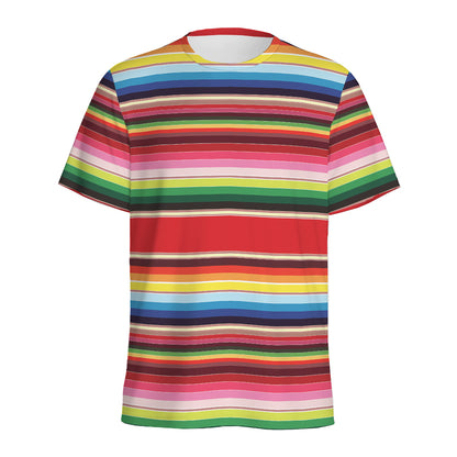 Ethnic Mexican Blanket Stripe Print Men's Sports T-Shirt