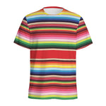 Ethnic Mexican Blanket Stripe Print Men's Sports T-Shirt
