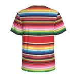 Ethnic Mexican Blanket Stripe Print Men's Sports T-Shirt