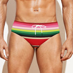 Ethnic Mexican Blanket Stripe Print Men's Swim Briefs