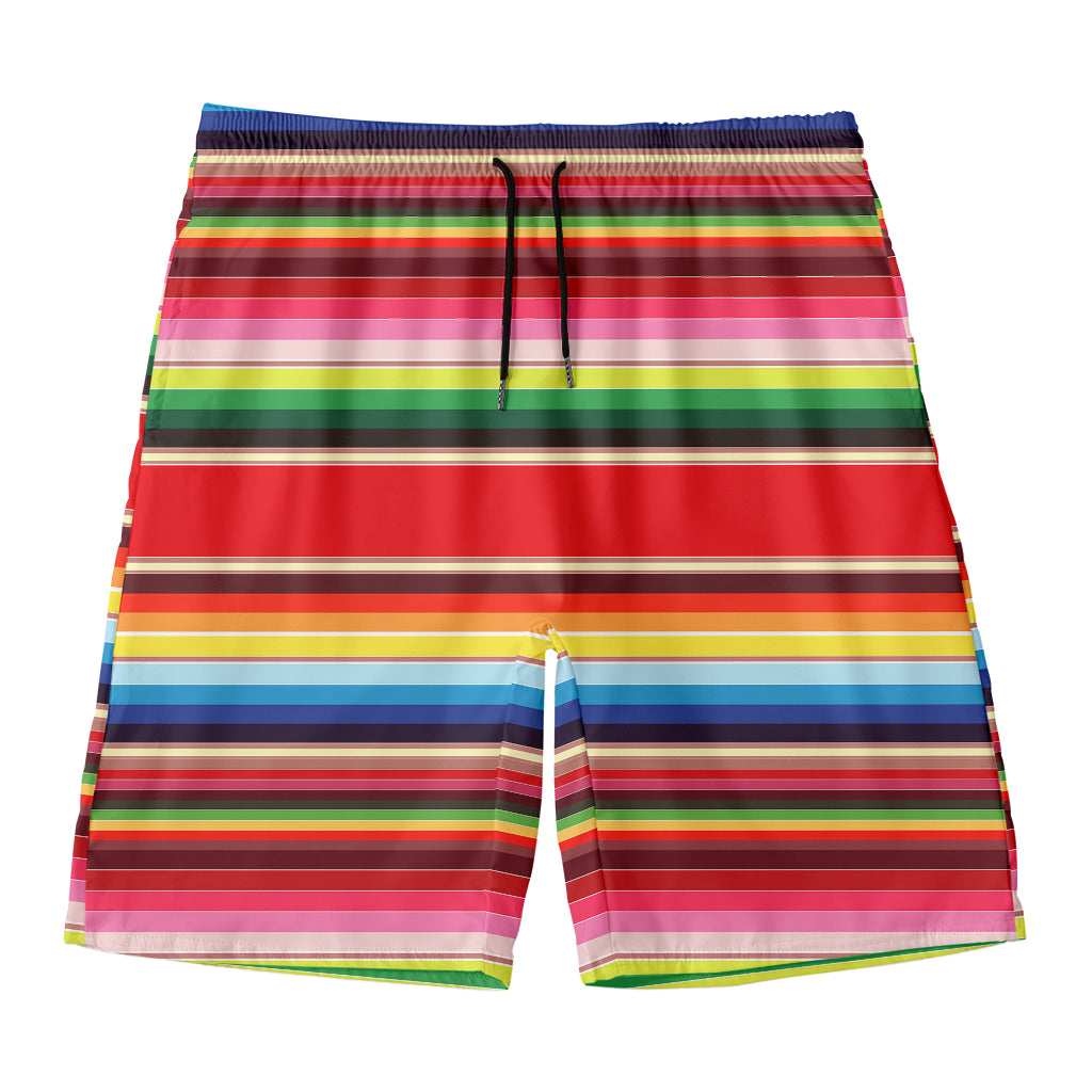 Ethnic Mexican Blanket Stripe Print Men's Swim Trunks
