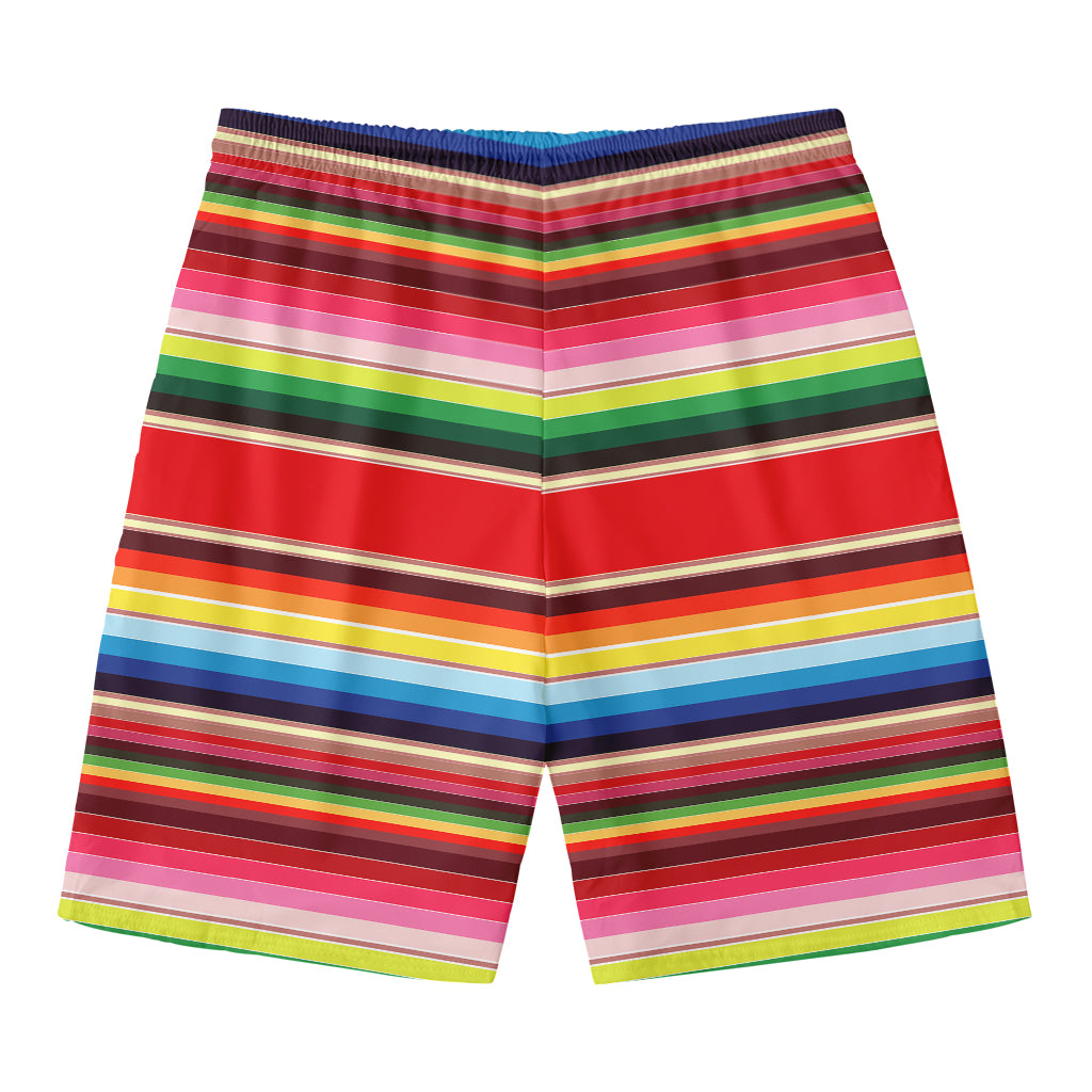 Ethnic Mexican Blanket Stripe Print Men's Swim Trunks