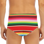 Ethnic Mexican Blanket Stripe Print Men's Triangle Swim Briefs