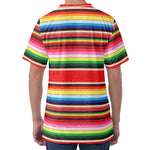 Ethnic Mexican Blanket Stripe Print Men's Velvet T-Shirt