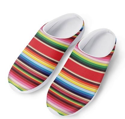 Ethnic Mexican Blanket Stripe Print Mesh Casual Shoes