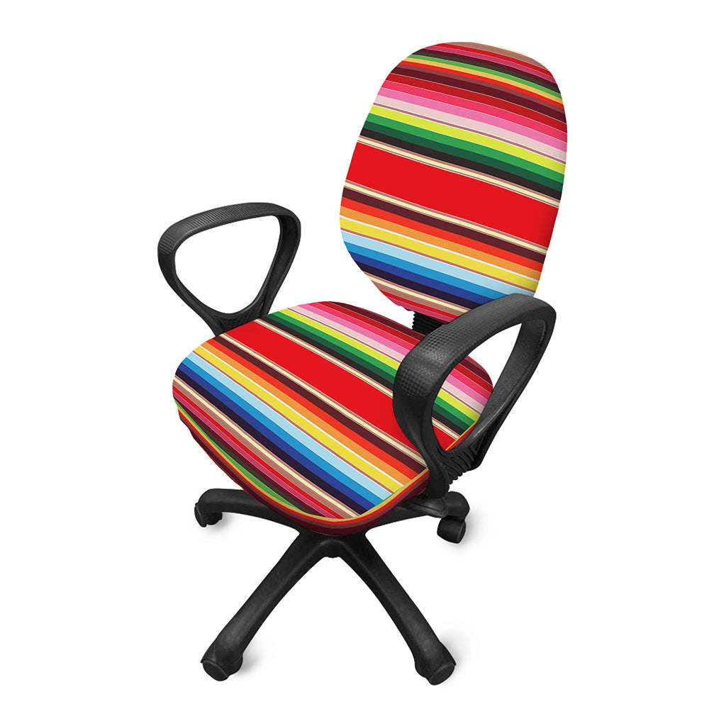 Ethnic Mexican Blanket Stripe Print Office Chair Cover