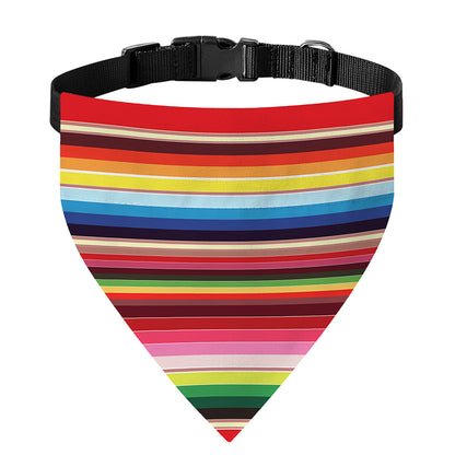 Ethnic Mexican Blanket Stripe Print Over The Collar Dog Bandana