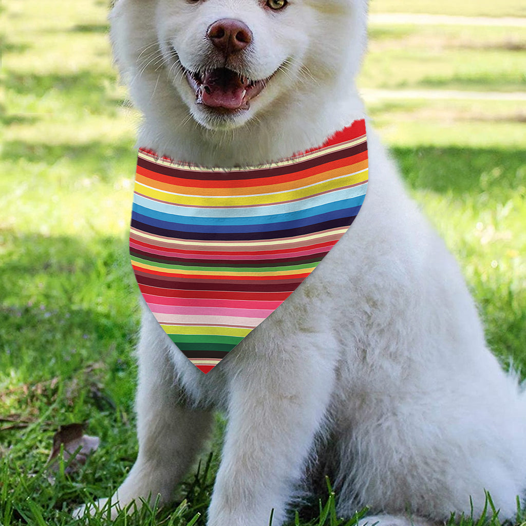 Ethnic Mexican Blanket Stripe Print Over The Collar Dog Bandana