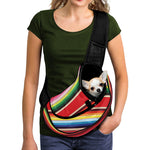 Ethnic Mexican Blanket Stripe Print Pet Sling Carrier