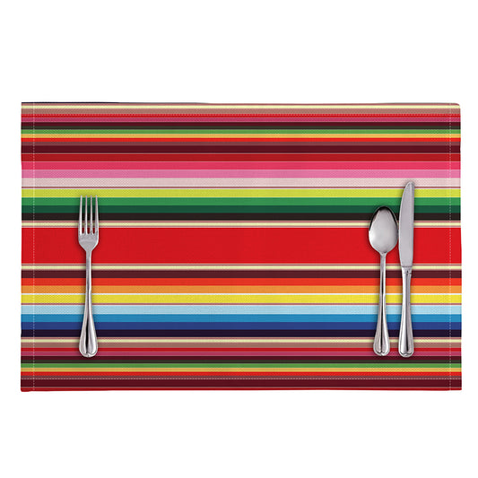 Ethnic Mexican Blanket Stripe Print Placemat