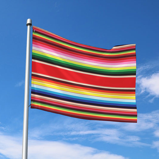 Ethnic Mexican Blanket Stripe Print Polyester Flag